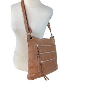 *Great American Leather Works Brown Cow Hide Crossbody Bag Medium Shoulder Purse
